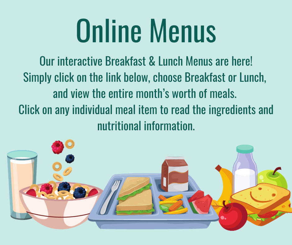 Online Menu Flyer with link to PDF
