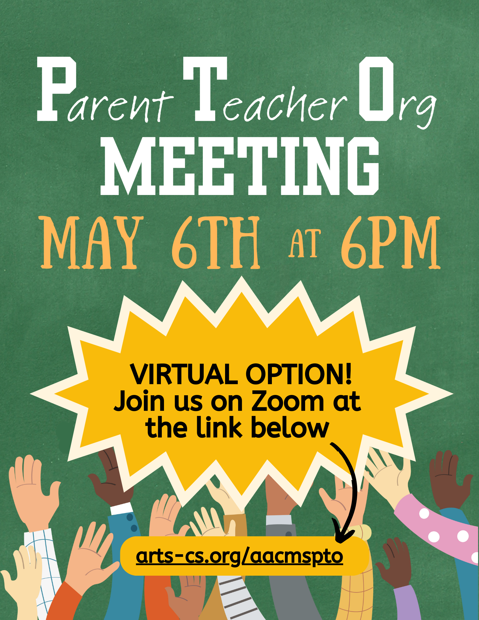 PTO Meeting Flyer with link to PTO page
