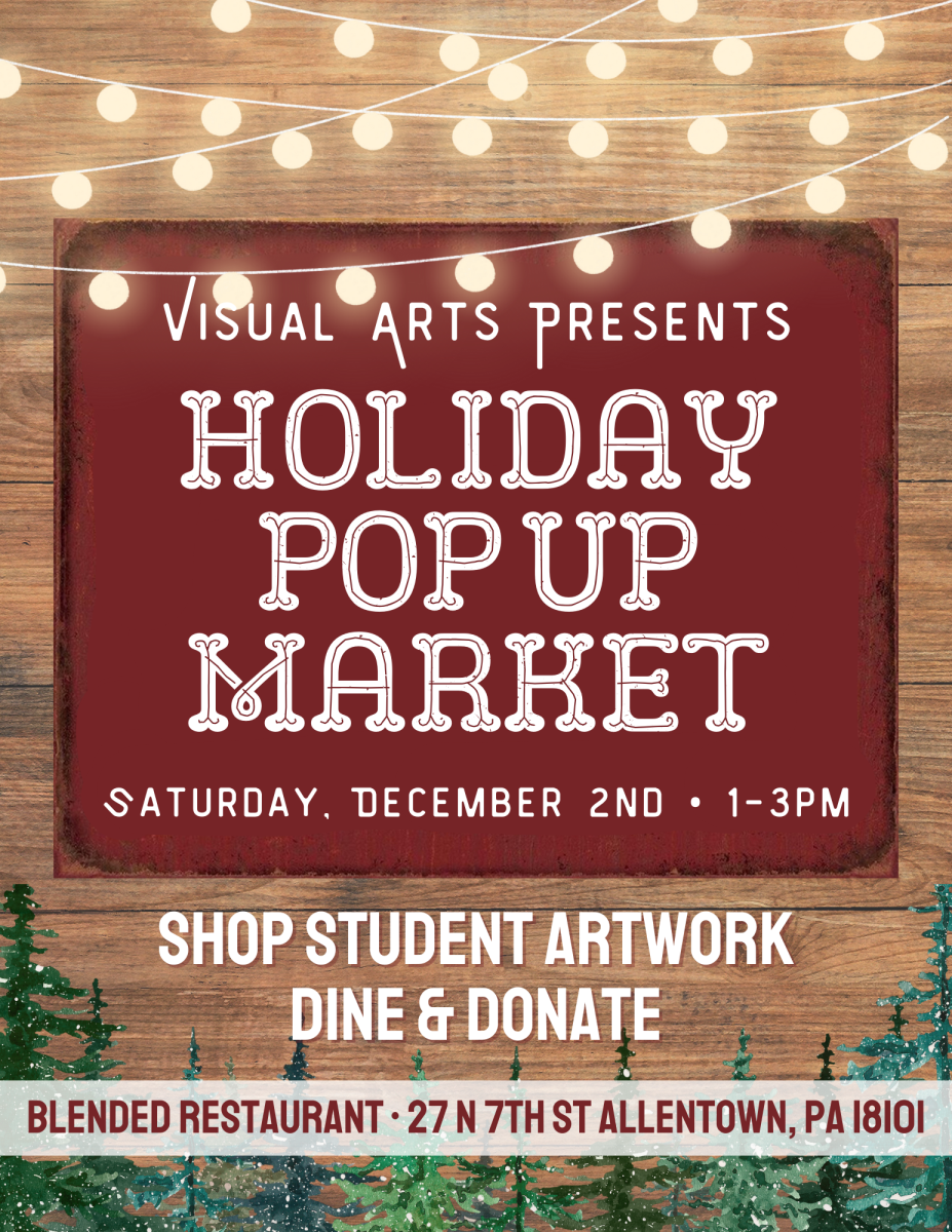 Visual Arts Holiday Pop Up Market Flyer with link to PDF