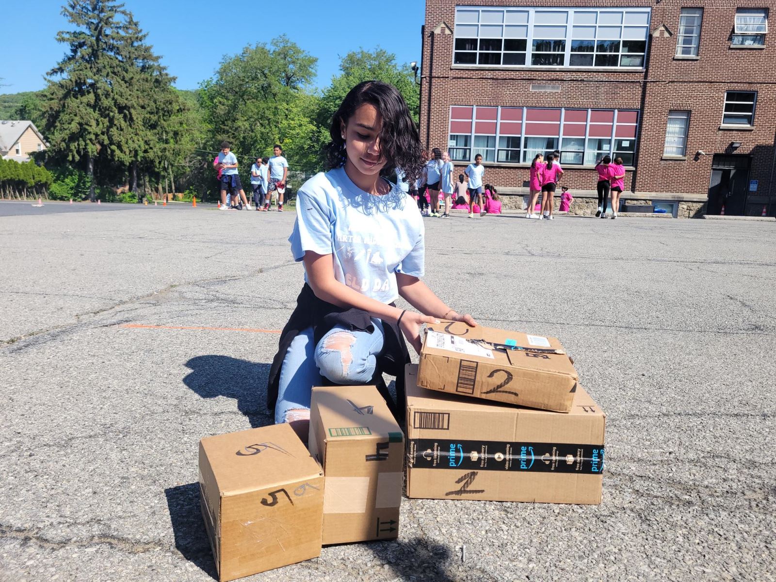 students participating in field day activities