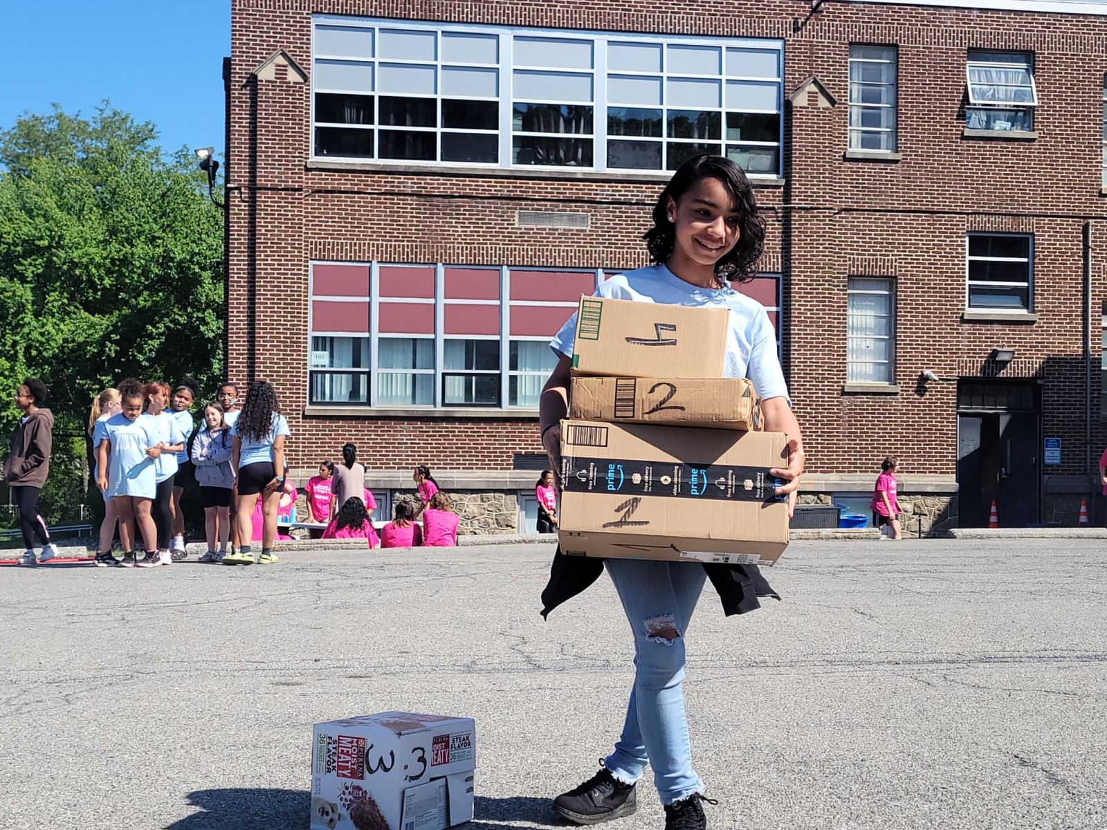 students participating in field day activities